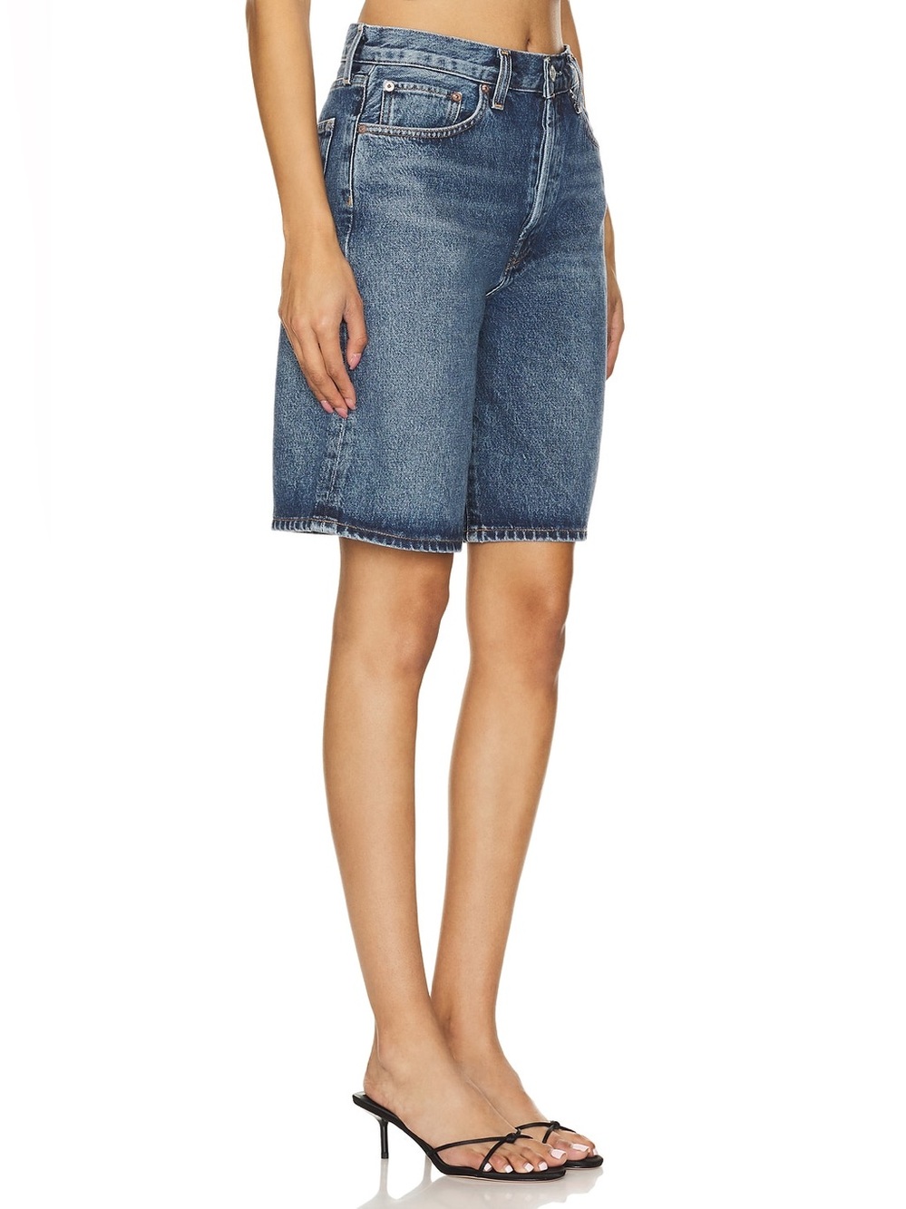 New! Agolde x Revolve Risha Low Rise Denim Bermuda Shorts Blue 💙 sz 23 runs big - Picture 9 of 16
